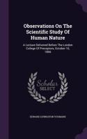 Observations On The Scientific Study Of Human Nature