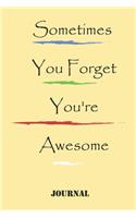 Sometimes You Forget You're Awesome, best gift Birthday/Valentine's Day/Anniversary for friendS, FAMILY. Notebook, Journal to Write Funny Ideas for your yourself