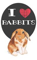 I Heart Rabbits: A Cute Rabbit Lovers Journal / Notebook / Diary Perfect for Birthday Present or Christmas Gift Great for kids, Teens or Students(6x9 - 110 Blank Lin