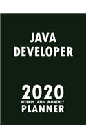 Java Developer 2020 Weekly and Monthly Planner: 2020 Planner Monthly Weekly inspirational quotes To do list to Jot Down Work Personal Office Stuffs Keep Tracking Things Motivations Notebook