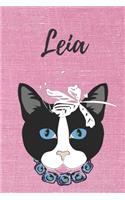 Leia Katzen-Malbuch / Notizbuch Tagebuch: Individuelles personalisiertes blanko Mädchen & Frauen Namen Notizbuch, blanko DIN A5 Seiten. Ideal als Uni ... Weihnachts & Geburtstags Geschenk fü