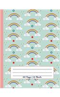 Rainbow Glitter Clouds & Flowers - Primary Story Journal