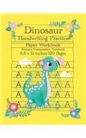 Dinosaur Handwriting Practice Paper Workbook Primary Composition Notebook