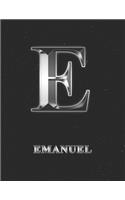 Emanuel: 2 Year Weekly Planner with Note Pages (24 Months) - Silver Effect Personalized Custom Letter E Initial First Name - 2020 - 2021 - Week Planning - Mo
