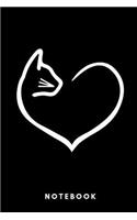 Notebook: Notebook Journal Handlettering Logbook 110 Pages Journal Paper 6 X 9 Record Books I Cat Journals I Cat Lover Gifts I Cat in a Heart