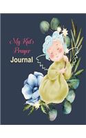 My Kid's Prayer Journal: 100 Days to Prayer, Praise and Thanks Christian Daily Bible Prayer Notes Cute Angle Water Color Cover ( Large Size 8.5x11)(Volume 4)