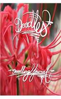 Doodles - Doodling Journal: 6x9 Inch Lined Journal/Notebook for doodles, drawing+sketching up plans - Red spider lilly, red, flower, Calligraphy art with photography