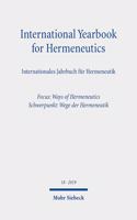 International Yearbook for Hermeneutics/Internationales Jahrbuch für Hermeneutik