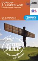 Durham and Sunderland: (308 OS Explorer Active Map)