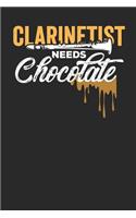 Clarinetist Needs Chocolate: Lined Journal Lined Notebook 6x9 110 Pages Ruled