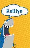 Kaitlyn: Great White Shark Blank Comic Book Notebook Journal Book 120 Pages 6x9