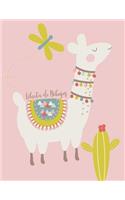 Libreta de Dibujos: Cuaderno Para Ninas de Llama Diario Grande XL Para Dibujar y Garabatear