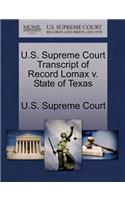 U.S. Supreme Court Transcript of Record Lomax V. State of Texas