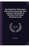 Des Englischen Wahrsagers Allerneueste Genealogie Jetzt Lebender Allerhöchsten, Höchsten Und Hohen Standespersonen