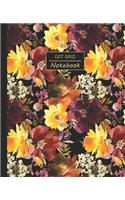 Dot Grid Notebook: Dotted Grid Notebook/Journal - Autumn Leaf Fall Floral Flower Bouquet -100 Pages - 7.5" x 9.25" - Children Kids Girls Teens Women - Perfect For Scho