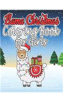 Llama Christmas Coloring Book For Girls