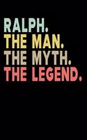 Ralph The Man The Myth The Legend: Personalized Notebook Journal, College Ruled, Lined, 6 x 9 inches, 100 Pages Personal Notebook, Composition Notebooks