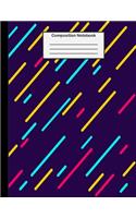 Composition Notebook: College Ruled - 8.5 x 11 Inches - 100 Pages - Neon Bars Design