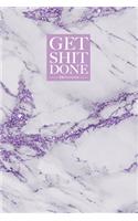 Get Shit Done 2020 Planner: January to December Planner Luxury Light Purple Gold Marble