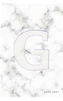 G 2020-2021: Weekly Monthly Planner - Personalized Marble Monogram - 6x9 in - 2020 Calendar Organizer with Bonus Dotted Grid Pages + Inspirational Quotes + To-Do(7 Personalized Planners)