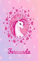 Fernanda: Unicorn Sheet Music Note Manuscript Notebook Paper - Magical Horse Personalized Letter A Initial Custom First Name Cover - Musician Composer Instrum