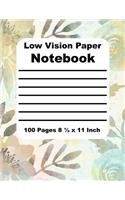 Low Vision Paper Notebook