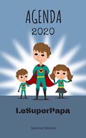 Agenda 2020 LeSuperPapa Sabrina Editions: une semaine par double page, couverture bleu