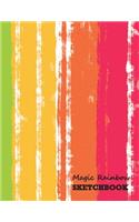 Magic Rainbow Sketchbook: Large Blank Sketchbook draw and paint, size 8.5" x 11" with plenty of space for doodling or sketching, 100+ pages to sketch, draw and paint