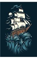 Sailing Ship: Tall 17th 18th Century Full Rigged Schooner Barque Galleon Daily Writing Notebook Journal