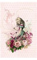 Journal: Alice in Wonderland Blank Lined Notebook to Write In for Women or Girls Floral #1