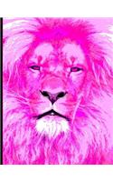 Pink Lion Notebook: Beautiful Pink Lion: Blank Lined Notebook, Journal, Diary, Note Pad, Writing Notes: 120 Pages: For Students, Work or Personal Use
