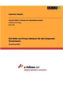 Die Rolle von Proxy Advisors für die Corporate Governance