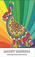RABBIT MANDALA coloring book anti-stress: beautiful animal coloring pages for adults relaxation