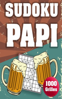 Sudoku Papi: 1000 Sudokus avec solutions niveau facile, moyen et difficile cadeau original à offrir a votre papy
