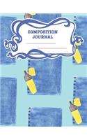 Composition Journal: A 8.5x11 Inch Matte Softcover Paperback Notebook Journal With 120 Blank Lined Pages -Handwriting Paper- Back to School Yellow Highlighter