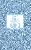 2020 Daily & Weekly Light Blue Glitter Planner