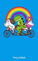 Fantasy Notebook: Funny Animals Riding Bicycle Notebook