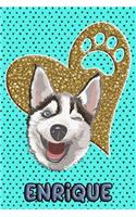 Husky Life Enrique: College Ruled Composition Book Diary Lined Journal Blue