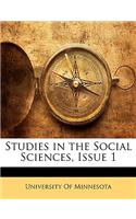 Studies in the Social Sciences, Issue 1