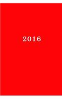 2016: Kalender/Terminplaner: 1 Woche auf 2 Seiten, Format ca. A5, Cover rot(11 Kalender/Terminplaner)