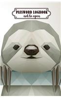 Password Notebook Not to Open: Sloth Design Tracking of Usernames, Passwords, Web Addresses: Easy to Organize