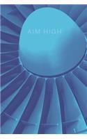 Airplane Blue Fan Blade Aim High Collection Travel Lined Journal, Volume 20, College Ruled Notebook, Softcover Writing Notepad Gift, 120 Pages