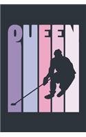 Vintage Hockey Notebook 'Hockey Queen' - Girls Hockey Writing Journal - Hockey Player Gift - Retro Hockey Diary