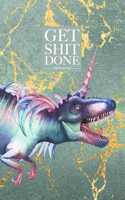 Get Shit Done 2020 Planner: Dinocorn luxury January to December Diary Planner on Blue and Gold Marble