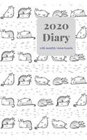 2020 Diary with monthly vision boards: Planner to help you make anything happen with goal setting vision boards. Achieve living the life of your dreams. Perfect cover design for cat lover