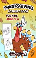 Thanksgiving Activity Book For Kids Ages 4-8