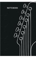 Notebook: Handdrown Guitar Blank Lined Journal To Write In - Guitarist And Guitar Lover Gift Ideas For Men, Kids & Teens