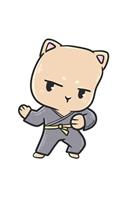 Martial Arts Cat Notebook: Graph Paper Journal 6x9 - 120 Pages