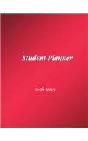 Student Planner 2018-2019: Student Planner Book, High School Student Planners, Undated Student Planner, College Weekly Planner, Elementary Student Planners, 2018-2019 Academic Planner, Red Theme