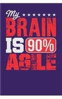 My Brain is 90% Agile: Dark Purple, White & Red Design, Blank College Ruled Line Paper Journal Notebook for Project Managers and Their Families. (Agile and Scrum 6 x 9 inc